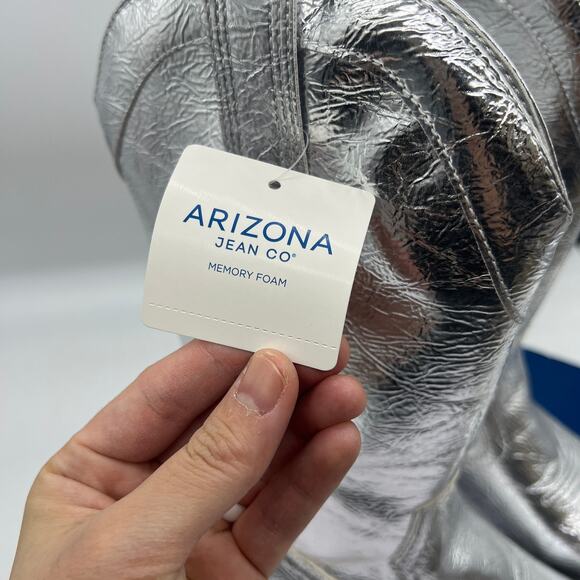 Arizona Jean Co Womens Western Heel Booties Maybrook Silver Boots Size 7M - Picture 6 of 16